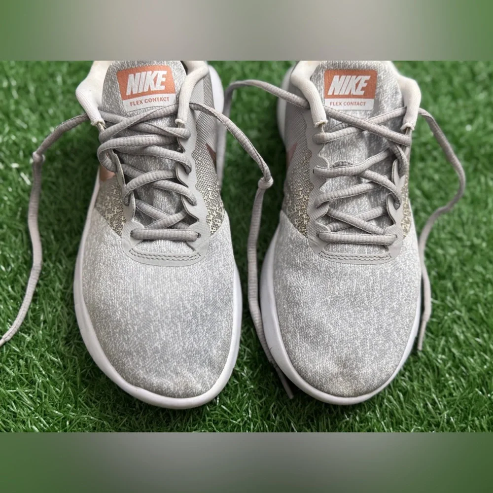 Nike Flex Contact Women's Running Shoes‎ 908995-006 Grey Gold Size Size 8